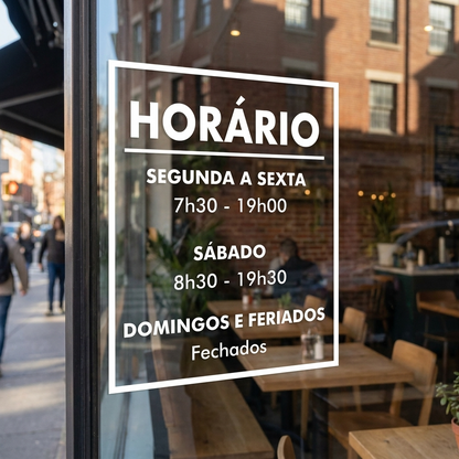 Horário em Autocolante