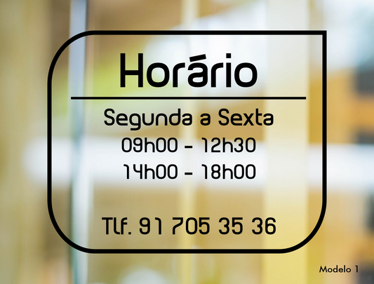 Horário em Autocolante