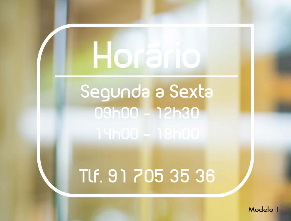 Horário em Autocolante