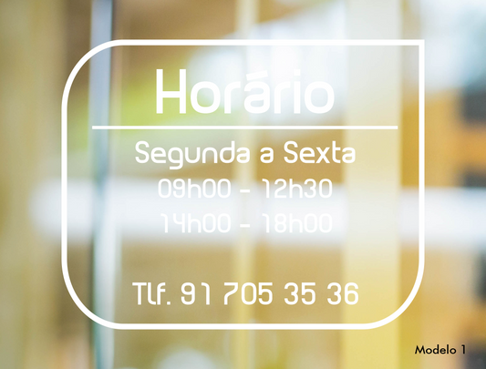 Horário em Autocolante