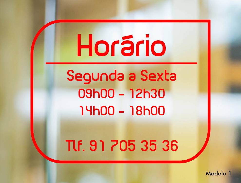 Horário em Autocolante
