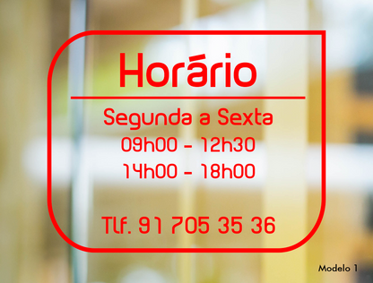 Horário em Autocolante