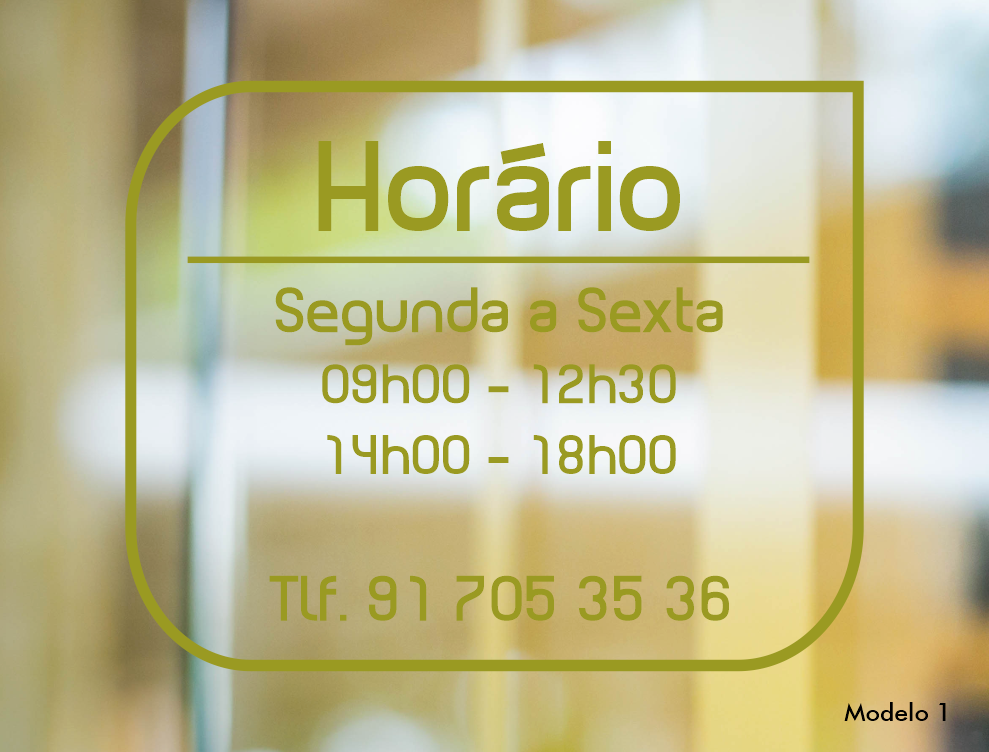 Horário em Autocolante