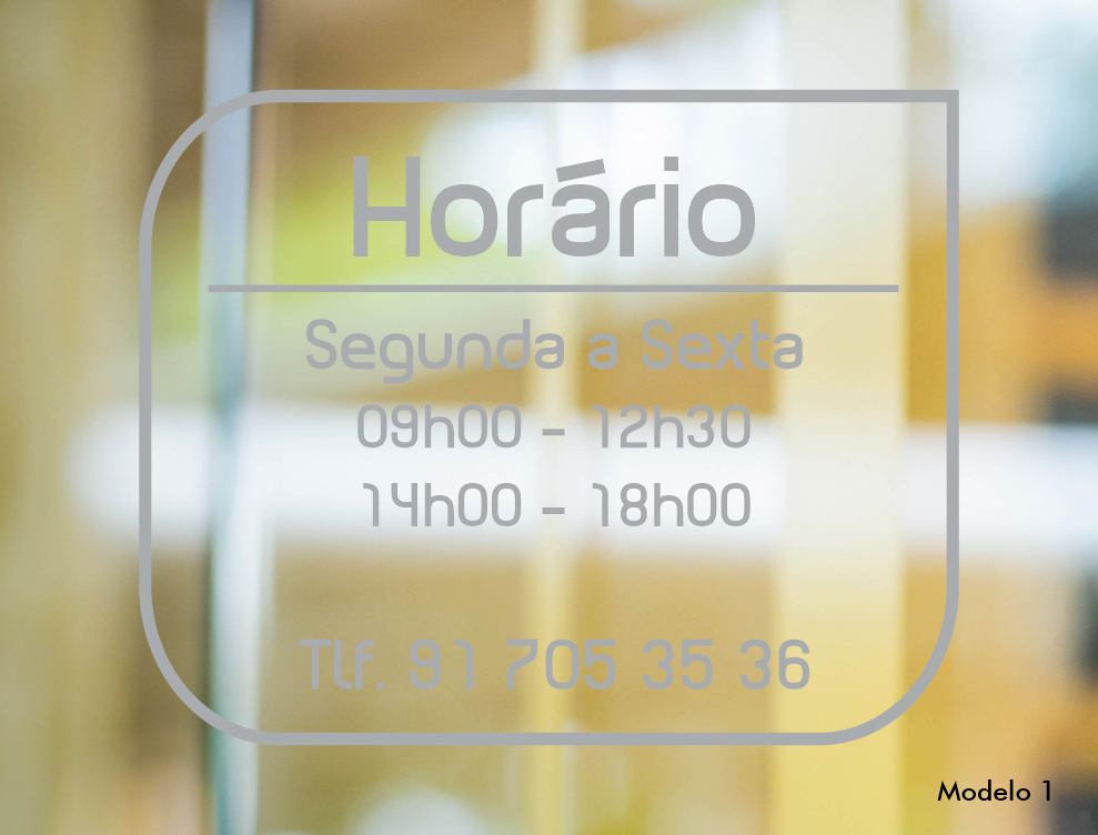Horário em Autocolante
