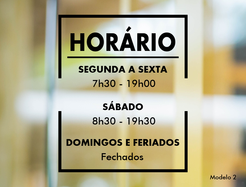 Horário em Autocolante