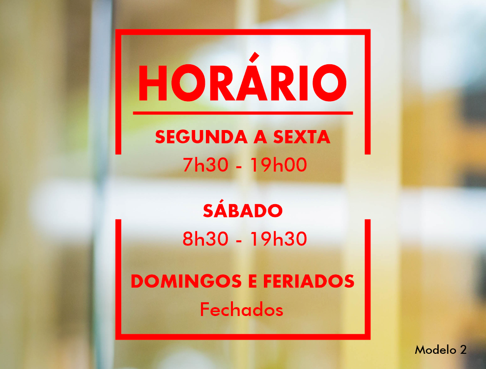 Horário em Autocolante