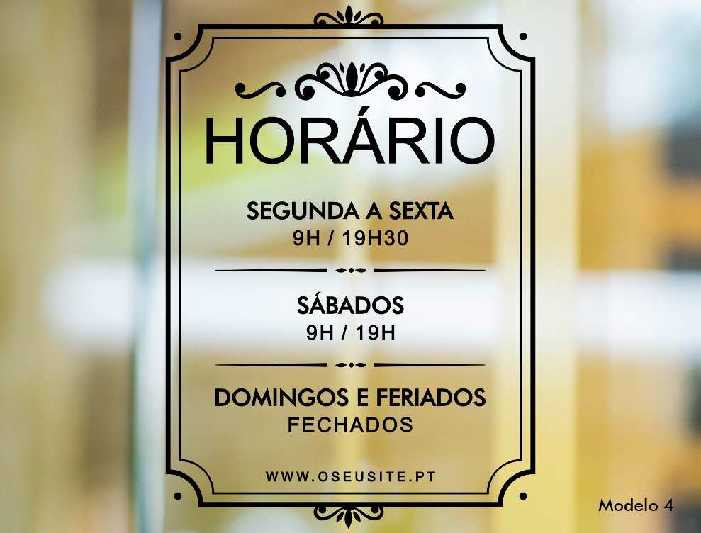 Horário em Autocolante