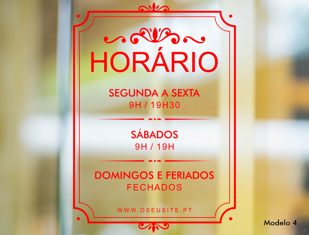 Horário em Autocolante