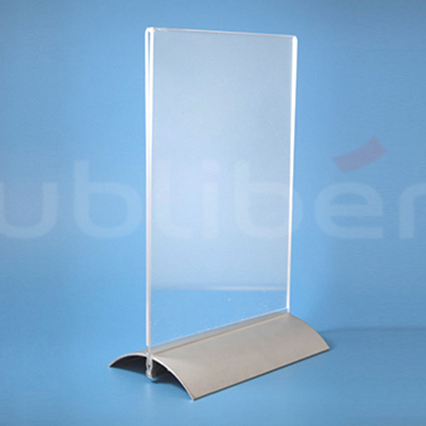 Acrílico Porta Menu – Base em Alumínio